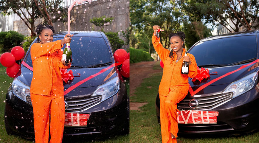 Flaqo Gifts His Girlfriend Keranta a New Nissan Note on Her 22nd Birthday
